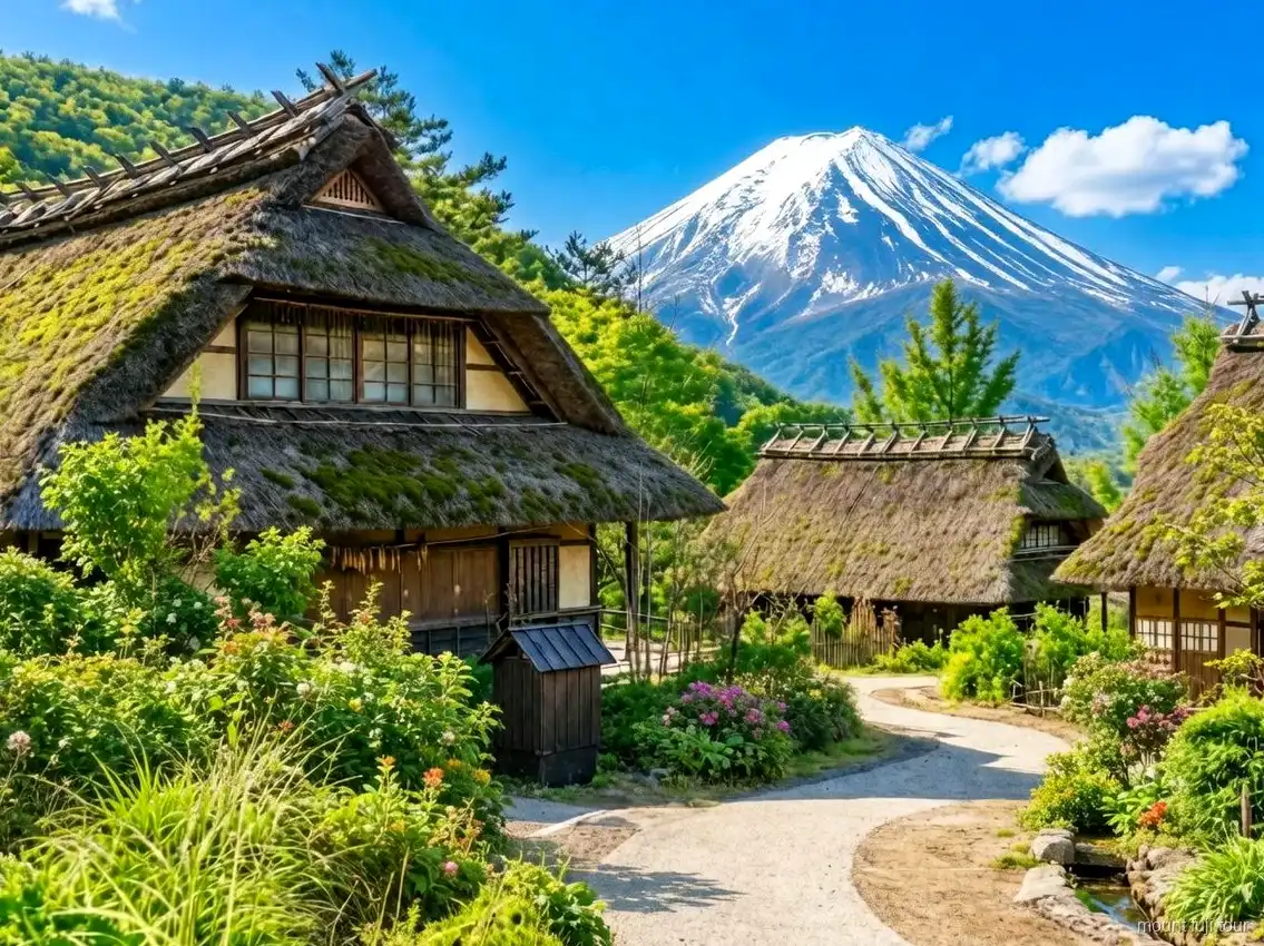 Oshino Hakkai spring ponds on the Mount Fuji value group tour